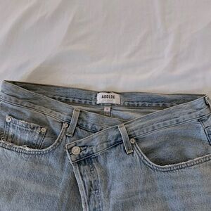 AGOLDE Criss Cross Jeans- Wide Leg Jean, light wash